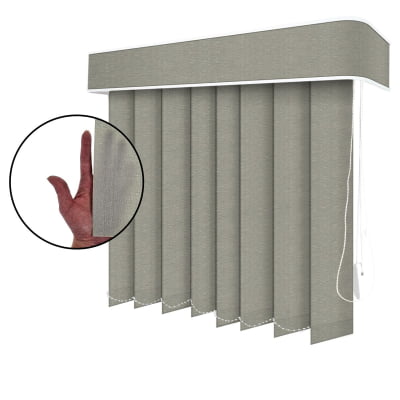 Persiana Vertical Cinza Tecido Translúcido Coleção Pandora Cor Platinum Persiana Vertical Cinza Tecido Translúcido Coleção Pandora Cor Platinum