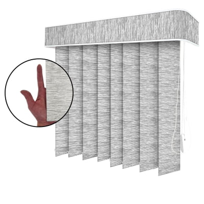 Persiana Vertical Cinza Tecido Translúcido Coleção Papyrus Cor Niebla Persiana Vertical Cinza Tecido Translúcido Coleção Papyrus Cor Niebla