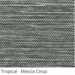 Persiana Vertical Cinza Tecido Translúcido Coleção Tropical Cor Mescla Cinza