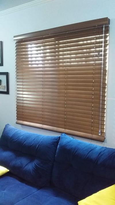 Persiana Horizontal Madeira Coleção Sintética 50mm Com Pintura Especial Wood Cor MSP-06