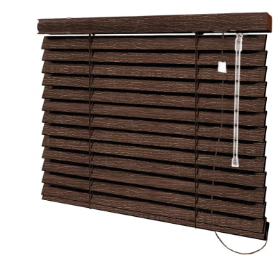 Persiana Horizontal Madeira Coleção Sintética 50mm com Ranhuras cor Mahogany Persiana Horizontal Madeira Coleção Sintética 50mm com Ranhuras cor Mahogany