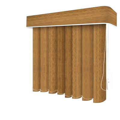 Persiana Vertical PVC Coleção Novowood Madeira Cor Teak