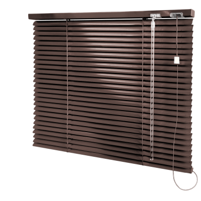Persiana Horizontal Alumínio Marrom Coleção 25mm Blackout Cor 060  Persiana Horizontal Alumínio Marrom Coleção 25mm Blackout Cor 060