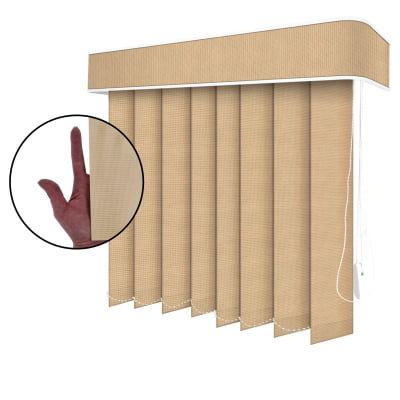 Persiana Vertical Marrom Tecido Translúcido Coleção Nuance Cor Paula