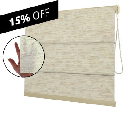 Cortina Romana Natural Tecido Translúcido Coleção TJ Cor 2606