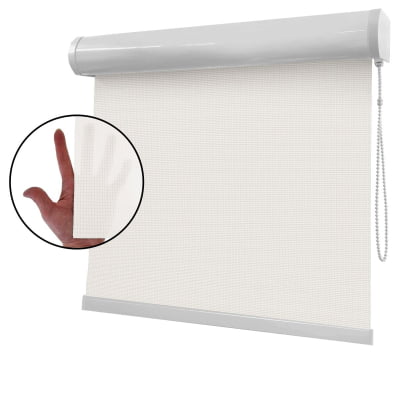 Cortina Rolô Off White Tecido Tela Solar Coleção Screen 3% Cor White