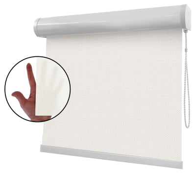 Cortina Rolô Off White Tecido Tela Solar Coleção Screen 5% Cor White