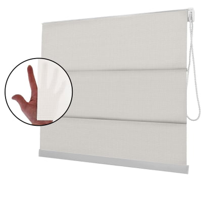 Cortina Romana Off White Tecido Tela Solar Coleção Screen 3% Cor White