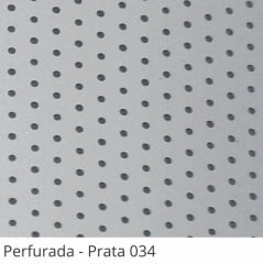 Persiana Horizontal Alumínio Prata Coleção 25mm Perfurada Cor 034