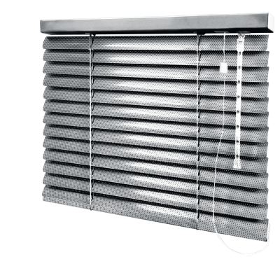 Persiana Horizontal Alumínio Prata Coleção 50mm Perfurada Cor 034