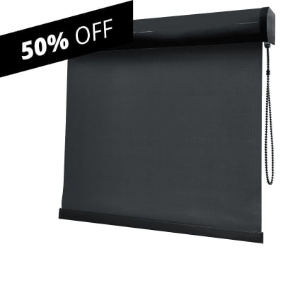 Cortina Rolô Blackout Preta Pinpoint - 1,60m larg x 1,60m alt - PRONTA ENTREGA