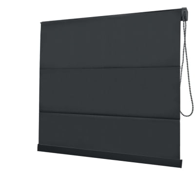 Cortina Romana Preta Tecido Blackout Coleção Pinpoint Cor Black