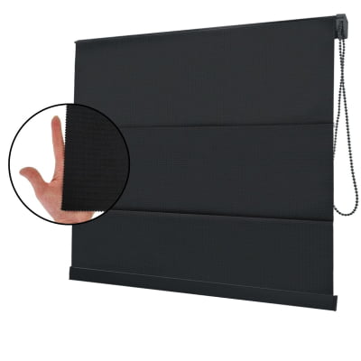 Cortina Romana Preta Tecido Tela Solar Coleção Screen 1% Cor Black