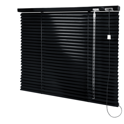 Persiana Horizontal Alumínio Preta Coleção 25mm Blackout Cor 233 Persiana Horizontal Alumínio Preta Coleção 25mm Blackout Cor 233