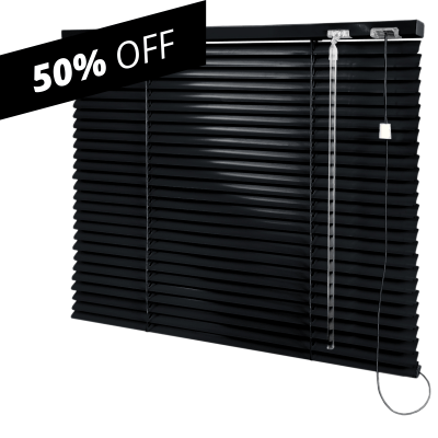 Persiana Horizontal Alumínio Preta Coleção 25mm Cor 233 - 1,80m Larg x 1,40m Alt - Pronta Entrega