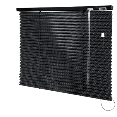 Persiana Horizontal Alumínio Preta Coleção 25mm Perfurada Cor 233 Persiana Horizontal Alumínio Preta Coleção 25mm Perfurada Cor 233