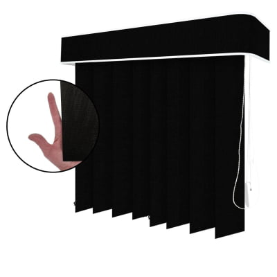 Persiana Vertical Preta Tecido Translúcido Coleção Nuance Cor Diana