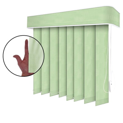 Persiana Vertical Verde Tecido Translúcido Coleção Acquas Cor Mint