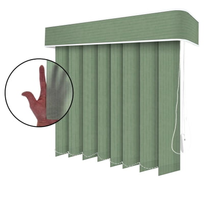 Persiana Vertical Verde Tecido Translúcido Coleção Londres Cor Mint Persiana Vertical Verde Tecido Translúcido Coleção Londres Cor Mint