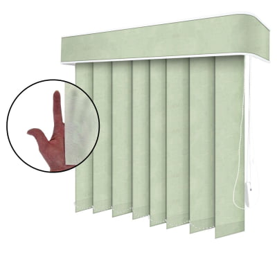 Persiana Vertical Verde Tecido Translúcido Coleção Vitral Cor Mint Persiana Vertical Verde Tecido Translúcido Coleção Vitral Cor Mint