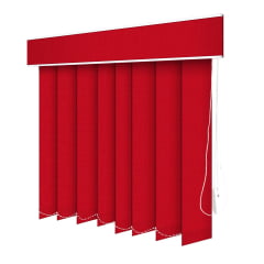 Persiana Vertical Vermelha Tecido Translúcido Coleção Nuance Cor Red 