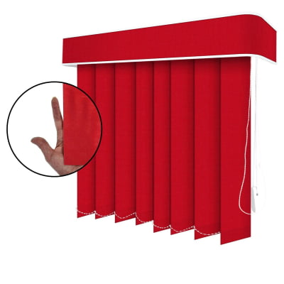 Persiana Vertical Vermelha Tecido Translúcido Coleção Nuance Cor Red 