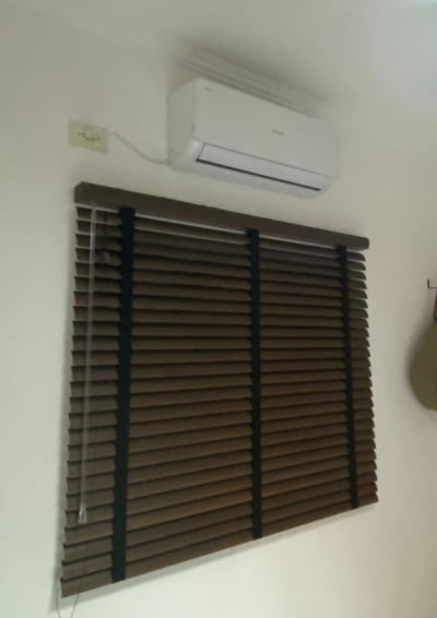 Persiana Horizontal Pvc Madeira com Fita Decorativa