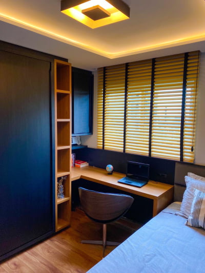 Persiana Horizontal Pvc Madeira com Fita Decorativa