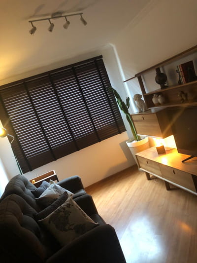 Persiana Horizontal Pvc Madeira com Fita Decorativa