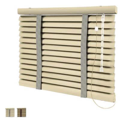 Persiana Horizontal Pvc Rustic com Fita Decorativa