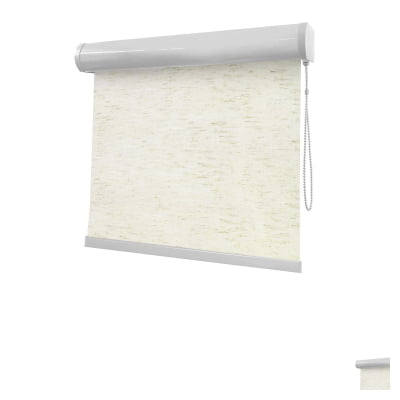 Cortina Rolô Natural Tecido Blackout Coleção Linho Cor Mescla