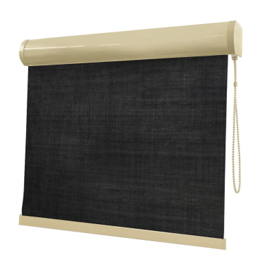 Cortina Rolô Preta Tecido Blackout Coleção Shantung Cor Black
