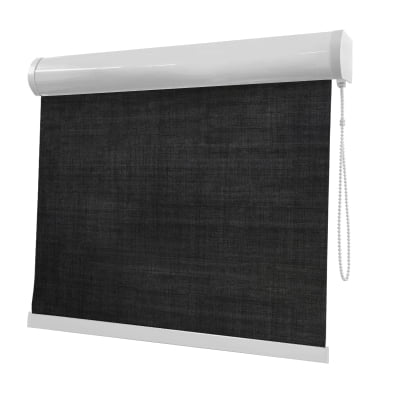 Cortina Rolô Preta Tecido Blackout Coleção Shantung Cor Black