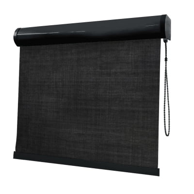 Cortina Rolô Preta Tecido Blackout Coleção Shantung Cor Black
