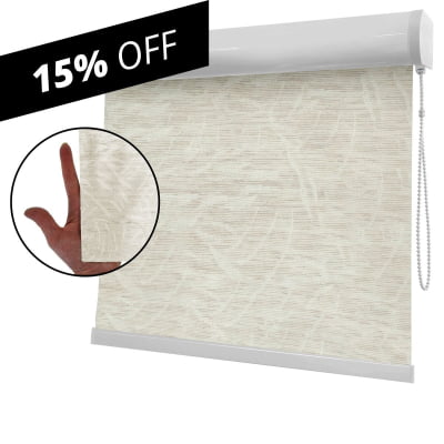 Cortina Rolô Natural Tecido Translúcido Coleção Barcelona Cor Natural