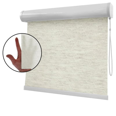 Cortina Rolô Natural Tecido Translúcido Coleção Malaga Cor Natural Cortina Rolô Natural Tecido Translúcido Coleção Malaga Cor Natural