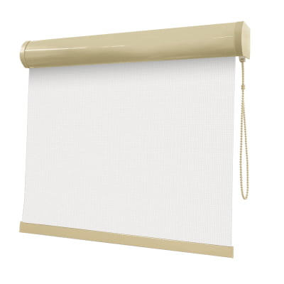 Cortina Rolô Branca Tecido Tela Solar Coleção Screen Reflete 5% Cor White
