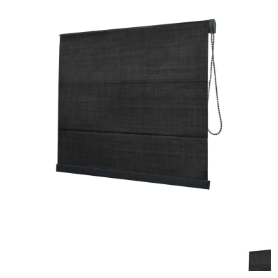 Cortina Romana Preta Tecido Blackout Coleção Shantung Cor Black