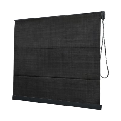 Cortina Romana Preta Tecido Blackout Coleção Shantung Cor Black