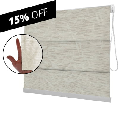 Cortina Romana Natural Tecido Translúcido Coleção Barcelona Cor Natural