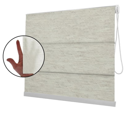 Cortina Romana Natural Tecido Translúcido Coleção Malaga Cor Natural Cortina Romana Natural Tecido Translúcido Coleção Malaga Cor Natural